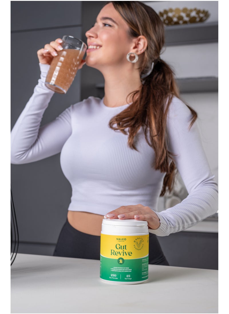 Valeo Gut Revive | Gut Cleanse for Women & Men | Prebiotics, Probiotics & Fiber for Digestive Health - 280g Powder
