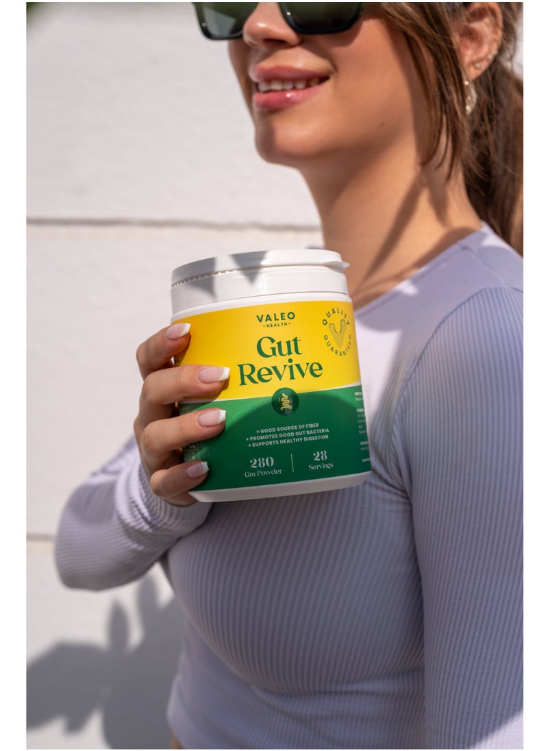 Valeo Gut Revive | Gut Cleanse for Women & Men | Prebiotics, Probiotics & Fiber for Digestive Health - 280g Powder