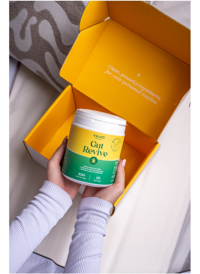 Valeo Gut Revive | Gut Cleanse for Women & Men | Prebiotics, Probiotics & Fiber for Digestive Health - 280g Powder