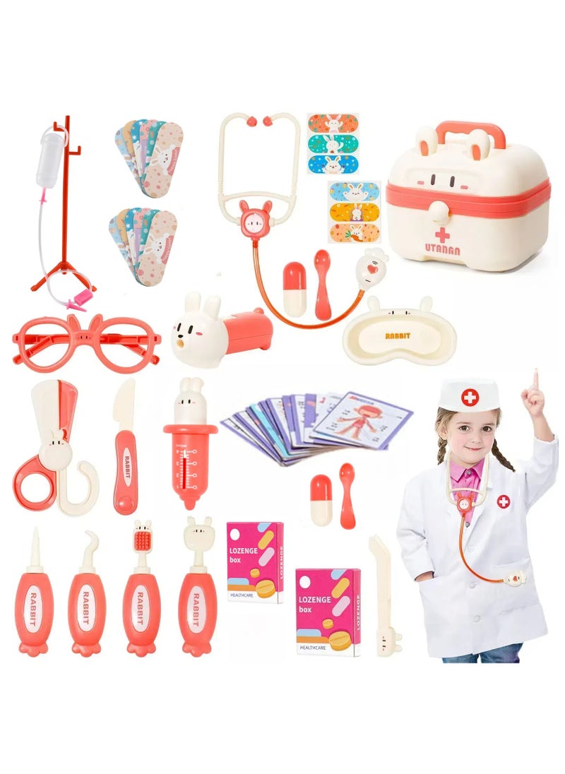 Doctor Kit for Kids - Pretend Play Educational Doctor Toys, Medical Kit with Stethoscope, Doctor Playset for Dentist Doctor, Role Play Toys for 3 4 5 6 7 8 Years Old Girls & Boys Toddler Gifts