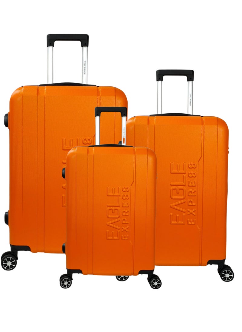 PATRON ABS HARD TROLLEY 20,24,28 inch 3 Piece Set ORANGE