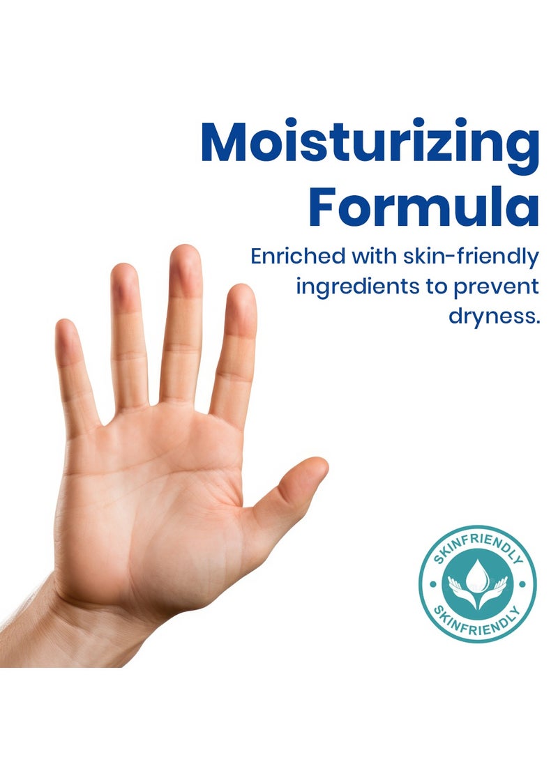 1L Refill Pouch, 6Pcs - Hand Sanitizer Gel with Moisturizer, Lemongrass - Gentle & Effective Hand Care, Kills 99.9% Germs