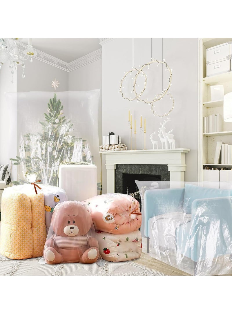 5 PCS Extra Large Clear Plastic Bags, Dustproof Plastic Bags Packaging Bags Heavy Duty Plastic Bags for Luggage, Blanket, Clothes, Suitcase, Furniture, Chair, Toys (30 * 51 inch / 100 * 130cm)