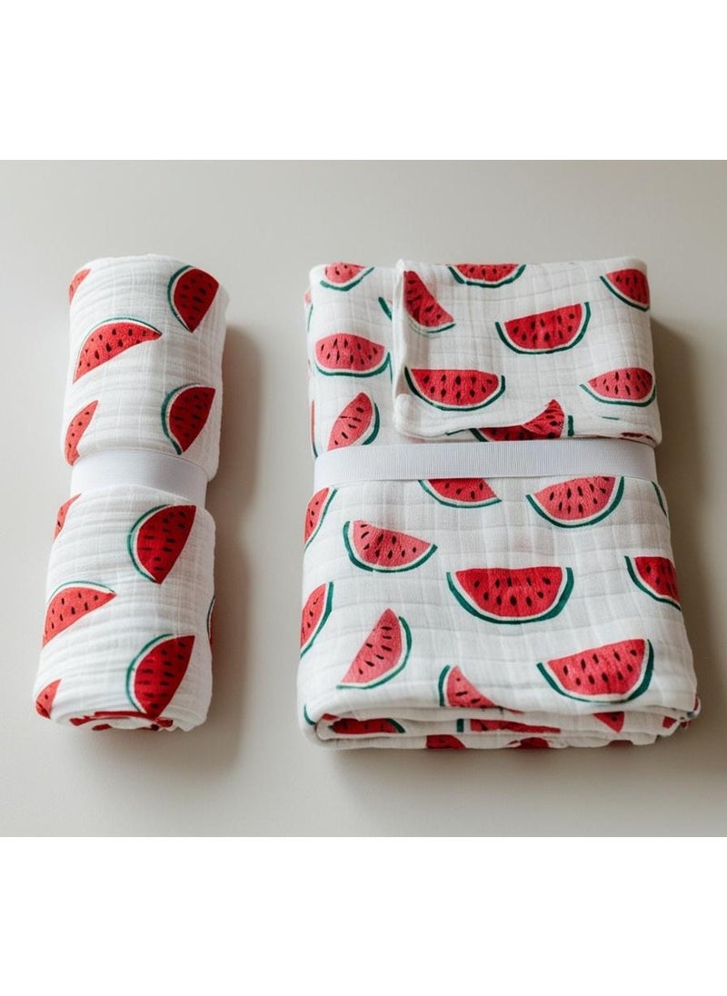 TUMMY Melon Printed Muslin Baby Blanket