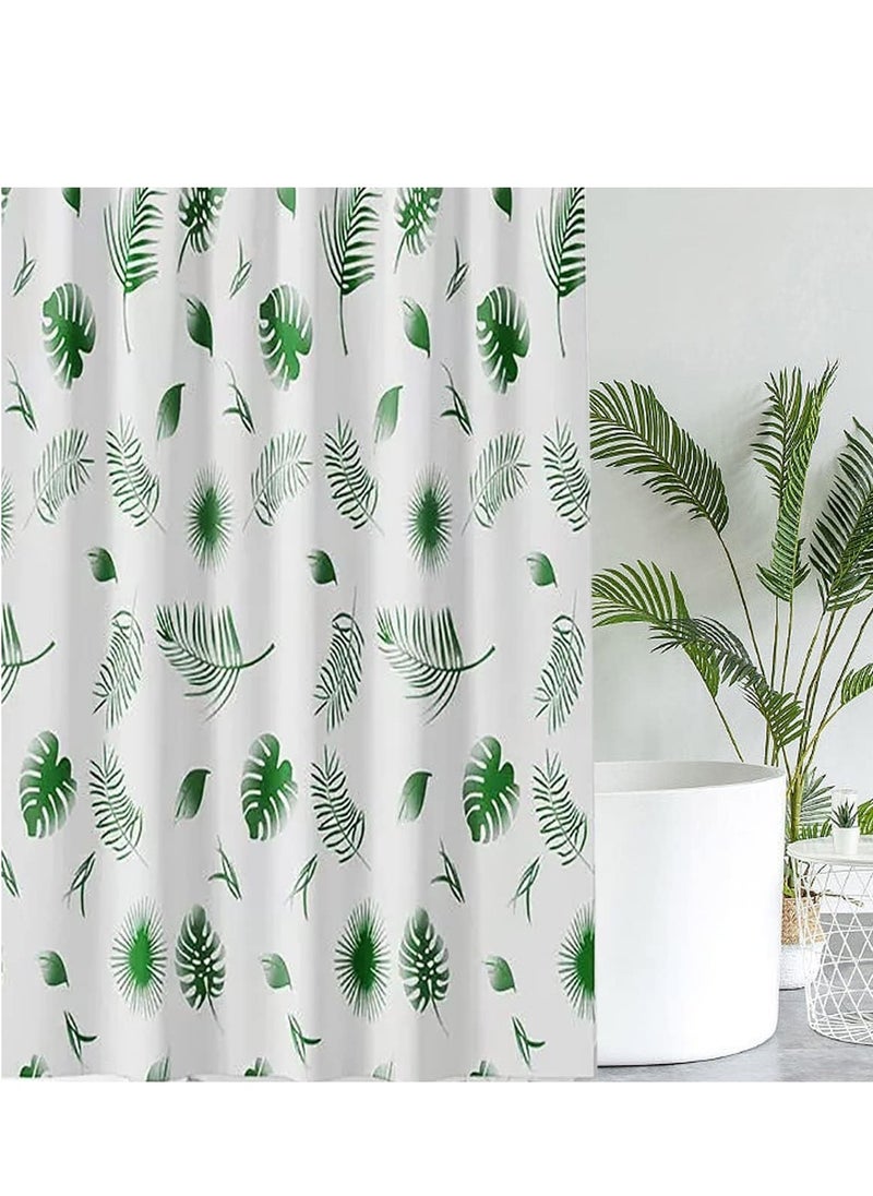 Shower Curtain Set, White Large Plaid Heavy Duty Shower Curtains, Waterproof Fabric with 12 Plastic Hooks,Compatible with Shower Curtain Liner(180 x 180 cm) (Style 2)
