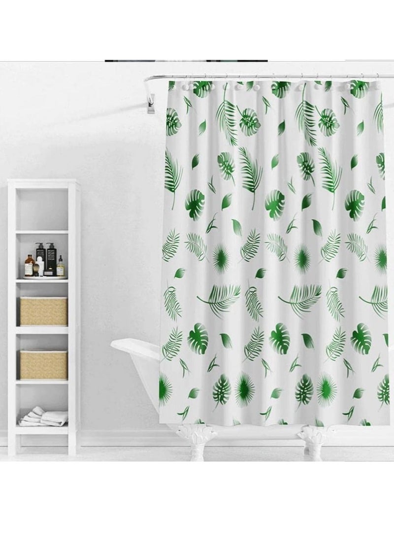 Shower Curtain Set, White Large Plaid Heavy Duty Shower Curtains, Waterproof Fabric with 12 Plastic Hooks,Compatible with Shower Curtain Liner(180 x 180 cm) (Style 2)