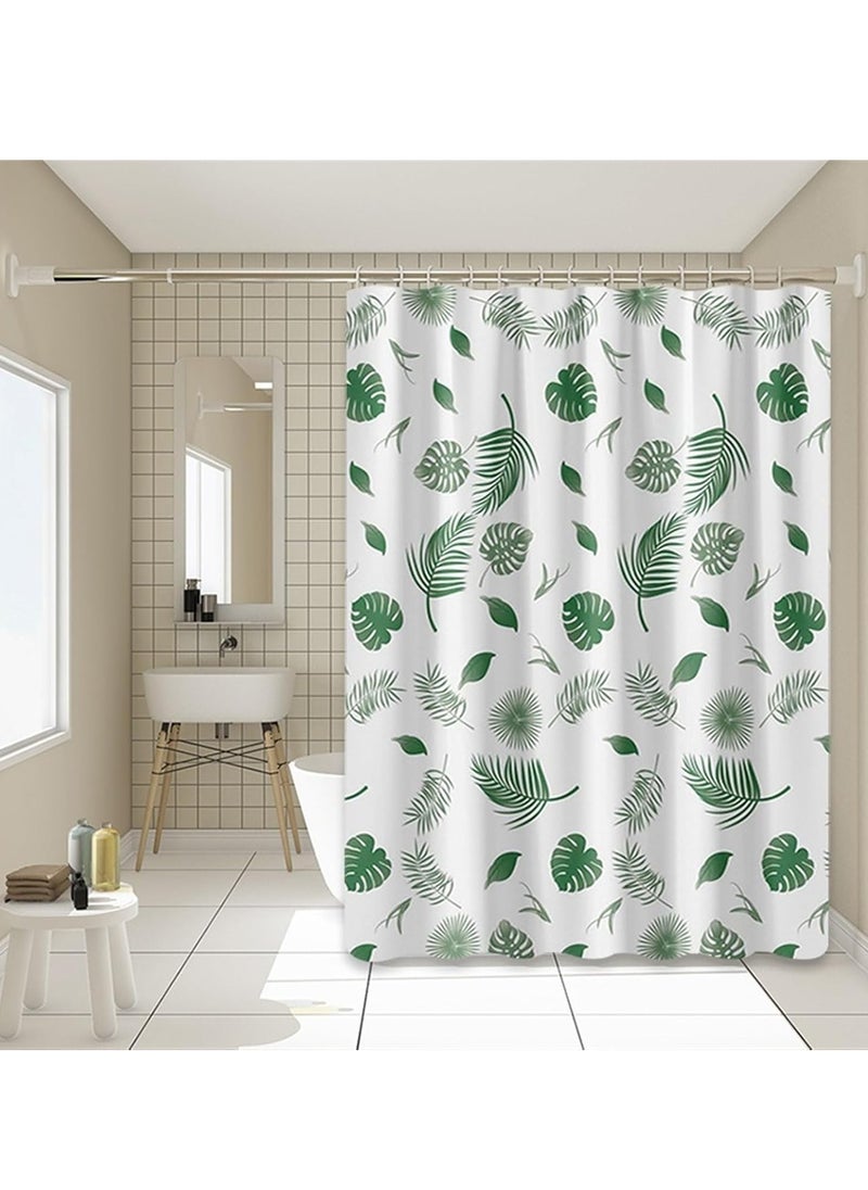 Shower Curtain Set, White Large Plaid Heavy Duty Shower Curtains, Waterproof Fabric with 12 Plastic Hooks,Compatible with Shower Curtain Liner(180 x 180 cm) (Style 2)
