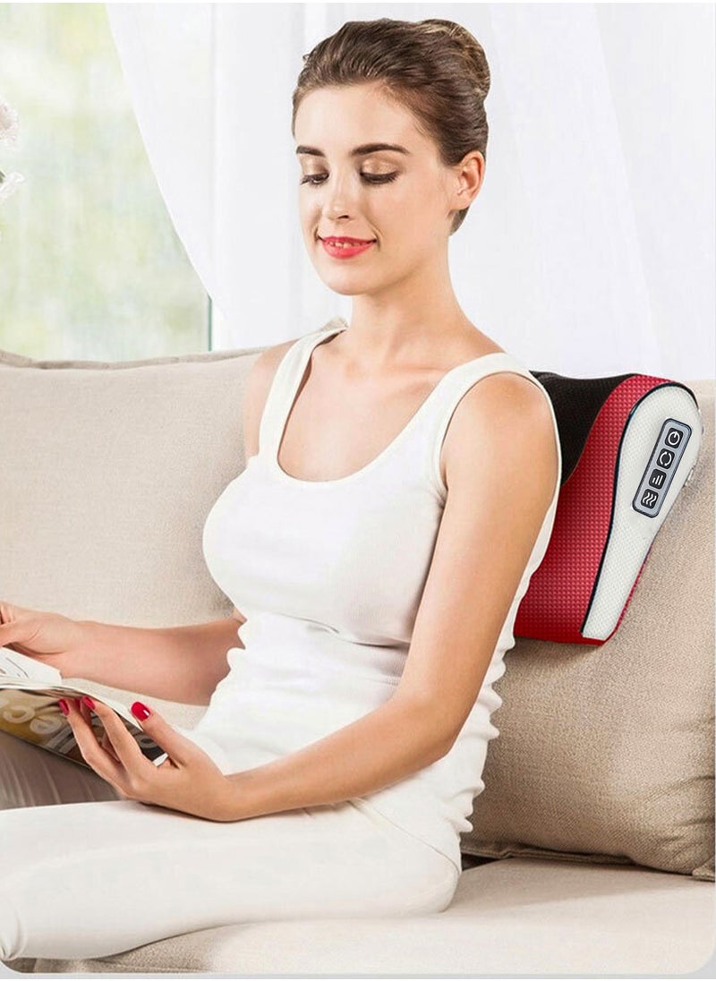 Electric Shiatsu Cervical Pillow Massager Neck And Shoulder Massage Cushion Machine Back Muscle Stimulator With 8 Heads Deep Tissue Warm Heating Muscle Pain Relief Relaxation Kneading Therapy For Full Body, Hand, Spine, Arm, Calf, Thigh, Hips, Leg, Foot