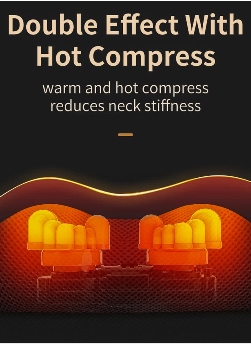 Electric Shiatsu Cervical Pillow Massager Neck And Shoulder Massage Cushion Machine Back Muscle Stimulator With 8 Heads Deep Tissue Warm Heating Muscle Pain Relief Relaxation Kneading Therapy For Full Body, Hand, Spine, Arm, Calf, Thigh, Hips, Leg, Foot