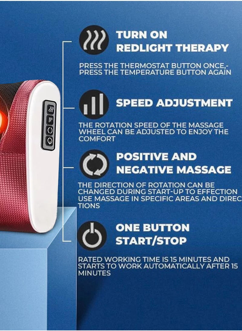 Electric Shiatsu Cervical Pillow Massager Neck And Shoulder Massage Cushion Machine Back Muscle Stimulator With 8 Heads Deep Tissue Warm Heating Muscle Pain Relief Relaxation Kneading Therapy For Full Body, Hand, Spine, Arm, Calf, Thigh, Hips, Leg, Foot