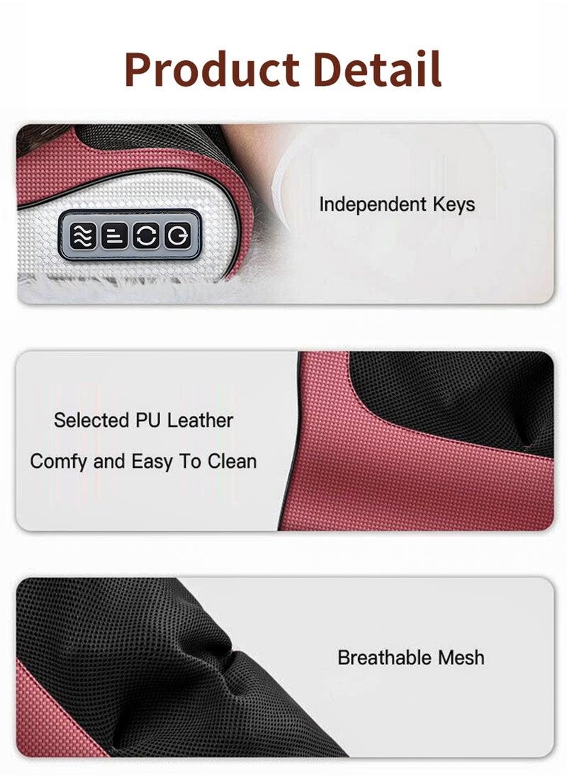 Electric Shiatsu Cervical Pillow Massager Neck And Shoulder Massage Cushion Machine Back Muscle Stimulator With 8 Heads Deep Tissue Warm Heating Muscle Pain Relief Relaxation Kneading Therapy For Full Body, Hand, Spine, Arm, Calf, Thigh, Hips, Leg, Foot