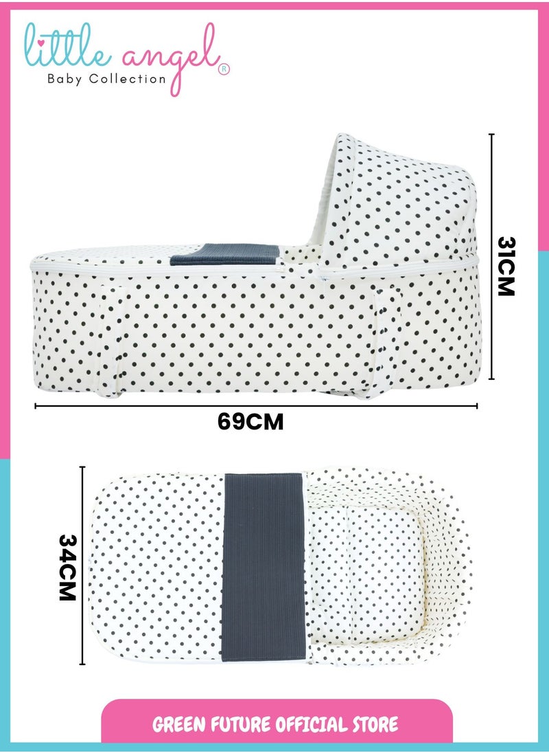 Baby Carry Cot with Diaper Bag – Portable Infant Bassinet | Baby Sleeping Bed with Handles for Travel | Lightweight Baby Crib for Newborns