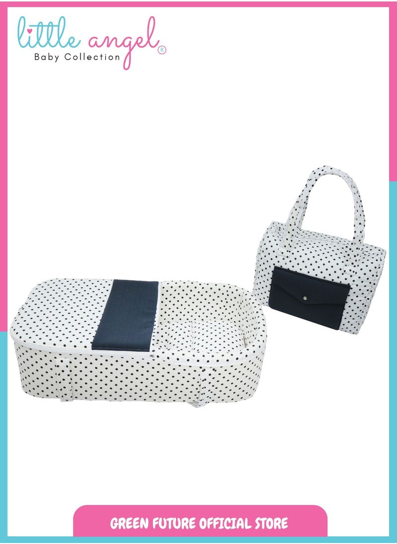 Baby Carry Cot with Diaper Bag – Portable Infant Bassinet | Baby Sleeping Bed with Handles for Travel | Lightweight Baby Crib for Newborns