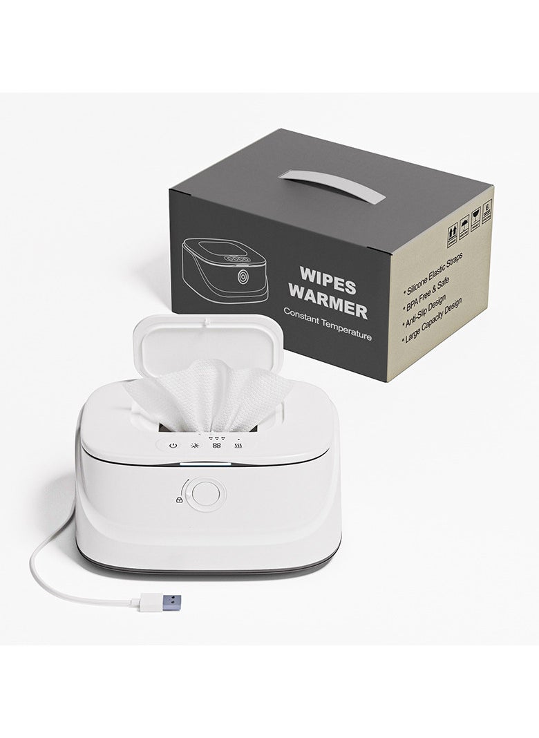 Baby Wipe Warmer with Night Light and 3 Heat Modes, Baby Shower Gifts for Mom, Wipe Warmer and Baby Wet Wipes Dispenser for Large Wipes, Wipes Warmer for Newborn Baby