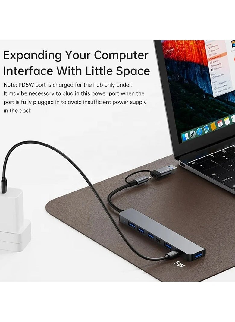 Multiport USB Hub C 7 In 1 OTG Adapter Type-C Type C and USB 3.0 To USB 3.0 USB 2.0 Splitter Multiport Adapter 7 In 1 For Mac and Android devices