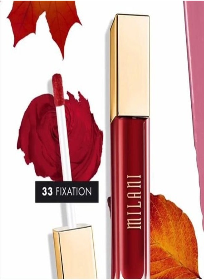 Milani Amore Matte Lip Crème, Shade 33 Fixation, 6g - Long-Lasting, Full Coverage Matte Liquid Lipstick