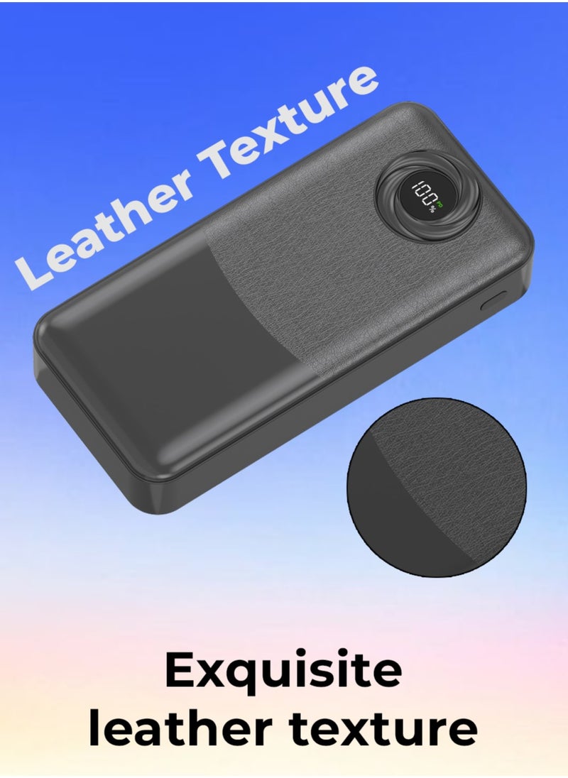 20000mAh Power Bank, PD20W + QC 22.5W Fast Charging, Polymer Battery, 2 USB Output Ports, Digital Display Power, Strong LCD Light, Compatible with iPhone, Samsung Galaxy, Apple Watch, AirPods, iPad (Black)