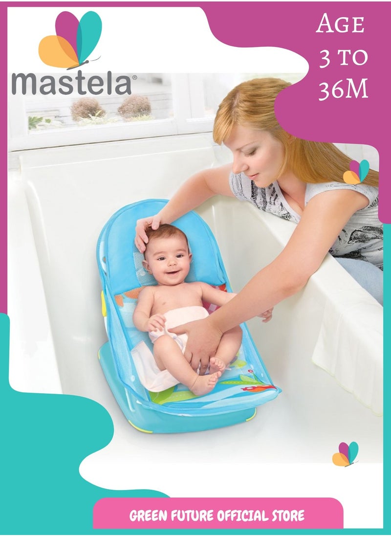 Baby Bath Seat - Foldable Infant Bath Support with Non-Slip Design, Comfortable Newborn and Toddler Bath Chair for Safe and Fun Bathing Experience