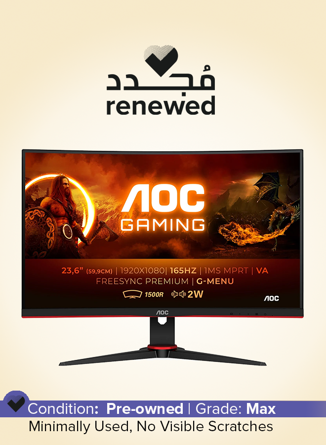 Renewed - 24-Inch FHD Gaming Monitor Black