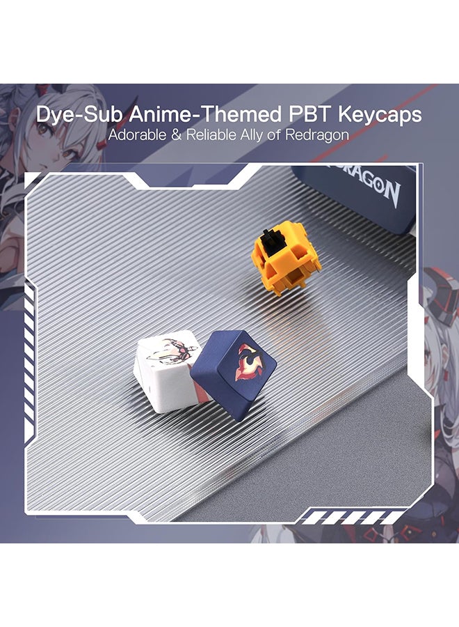 K686 PRO SE 98 Keys Gasket RGB Gaming Keyboard, 3-Mode Anime Mechanical Keyboard with Hot-Swap Socket, Special Rotary Knob Control And Noise Dampening Pads, Custom Hi-Fi Linear Switch