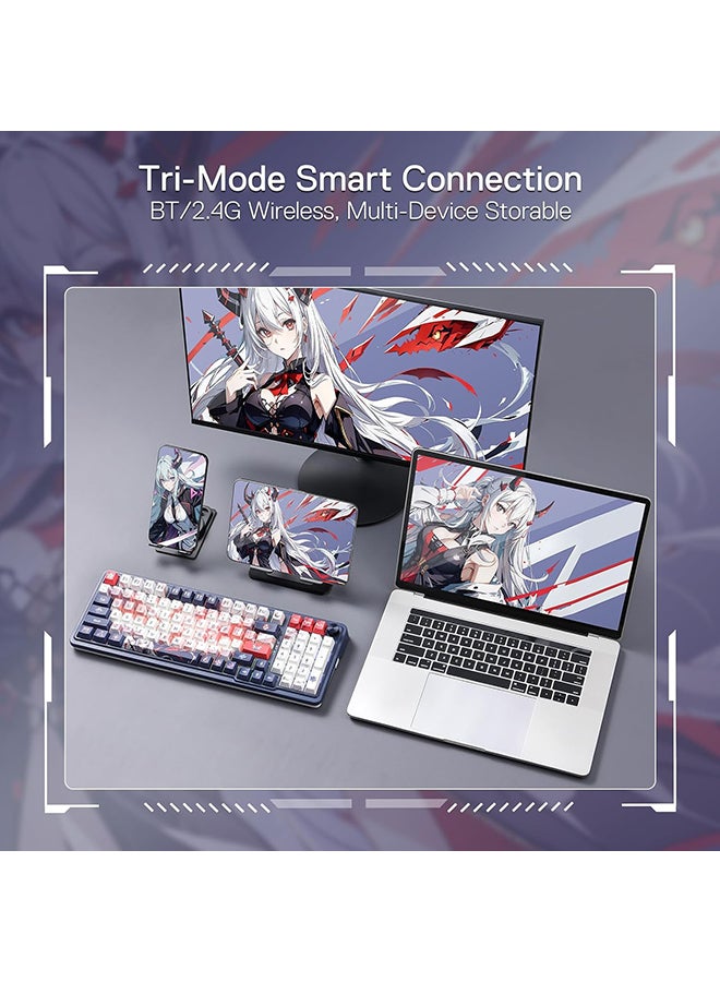 K686 PRO SE 98 Keys Gasket RGB Gaming Keyboard, 3-Mode Anime Mechanical Keyboard with Hot-Swap Socket, Special Rotary Knob Control And Noise Dampening Pads, Custom Hi-Fi Linear Switch
