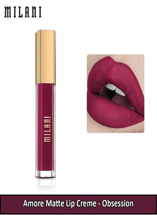 Milani Amore Matte Lip Crème, Shade Obsession 18, 6g - Long-Lasting, Full Coverage Matte Liquid Lipstick