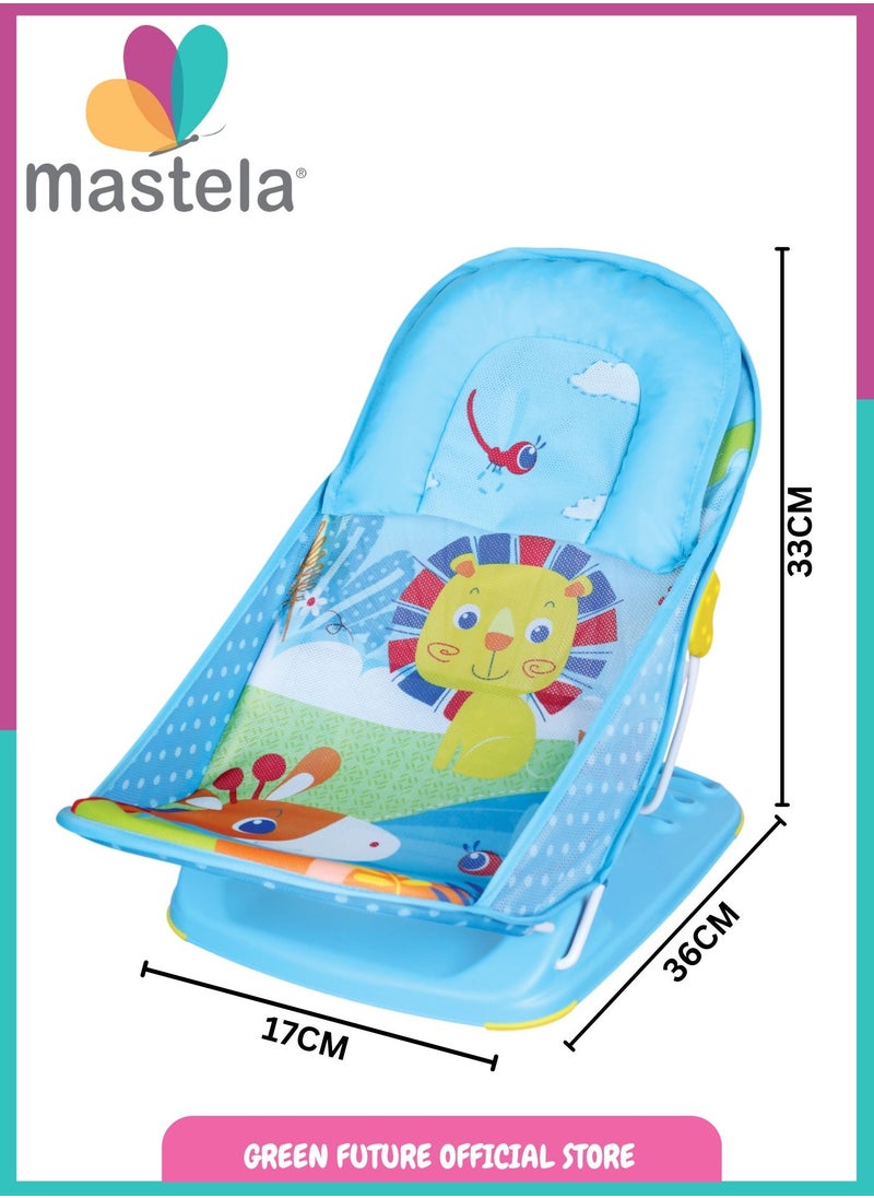 Baby Bath Seat - Foldable Infant Bath Support for Newborns and Toddlers, Comfortable Non-Slip Baby Bather Chair for Safe and Fun Bath Time