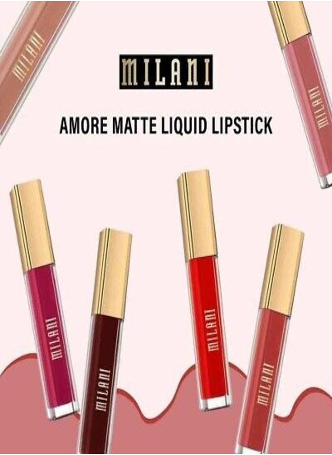 Milani Amore Matte Lip Crème, Shade Flame 21, 6g - Long-Lasting, Full Coverage Matte Liquid Lipstick