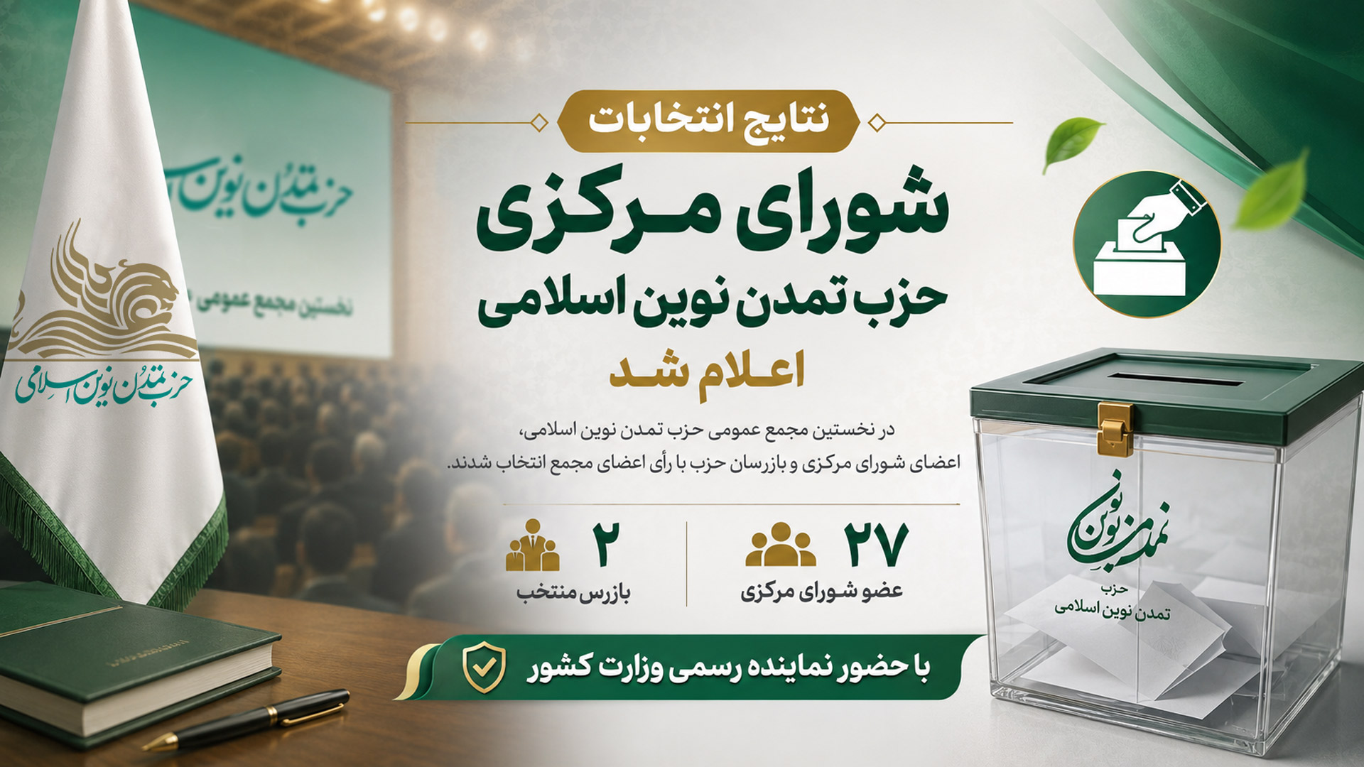 نتایج انتخابات شورای مرکزی حزب تمدن نوین اسلامی اعلام شد