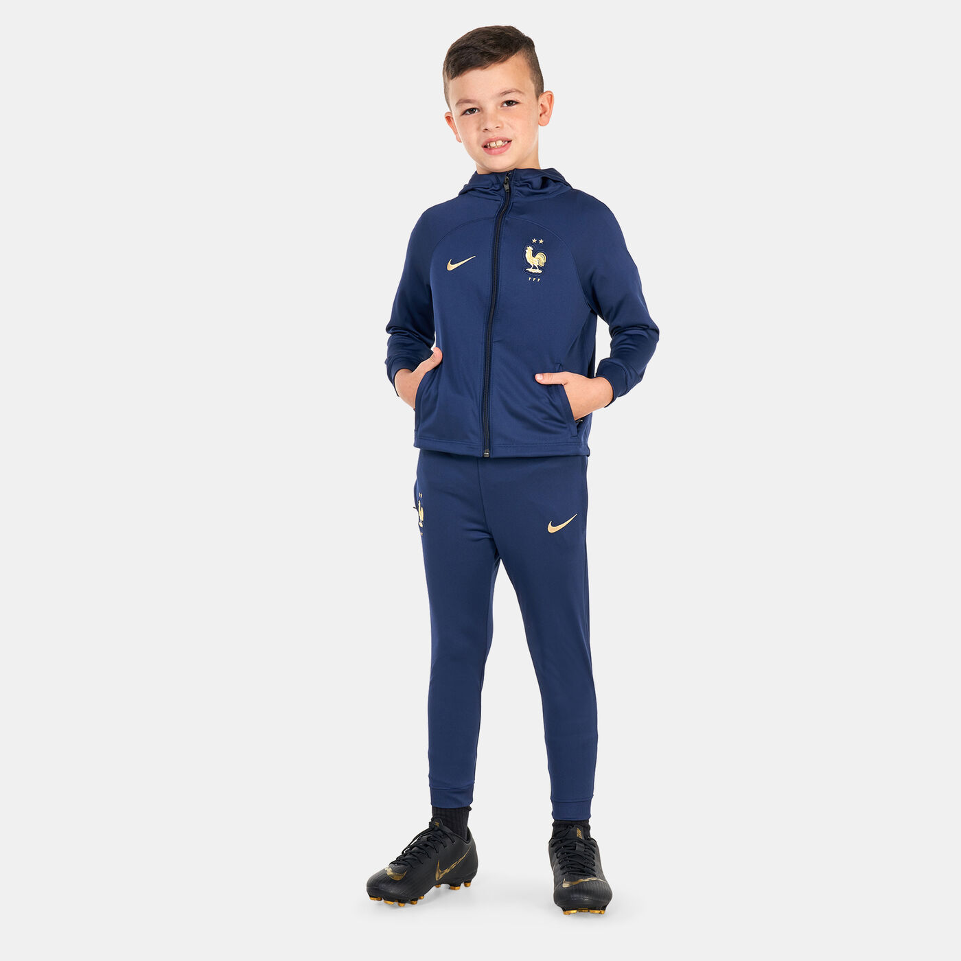 Kids' FFF Strike Dri-FIT Hooded Football Tracksuit (Younger Kids)