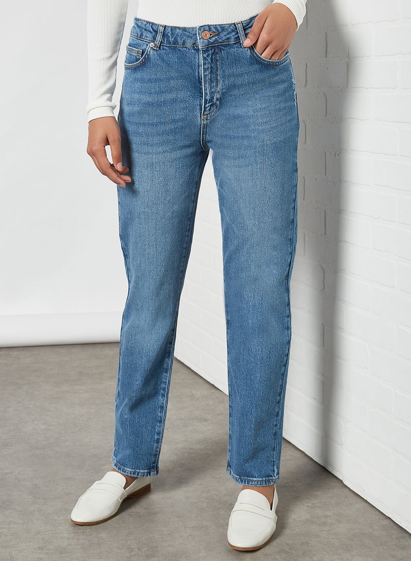 Straight Jeans Medium Blue Denim