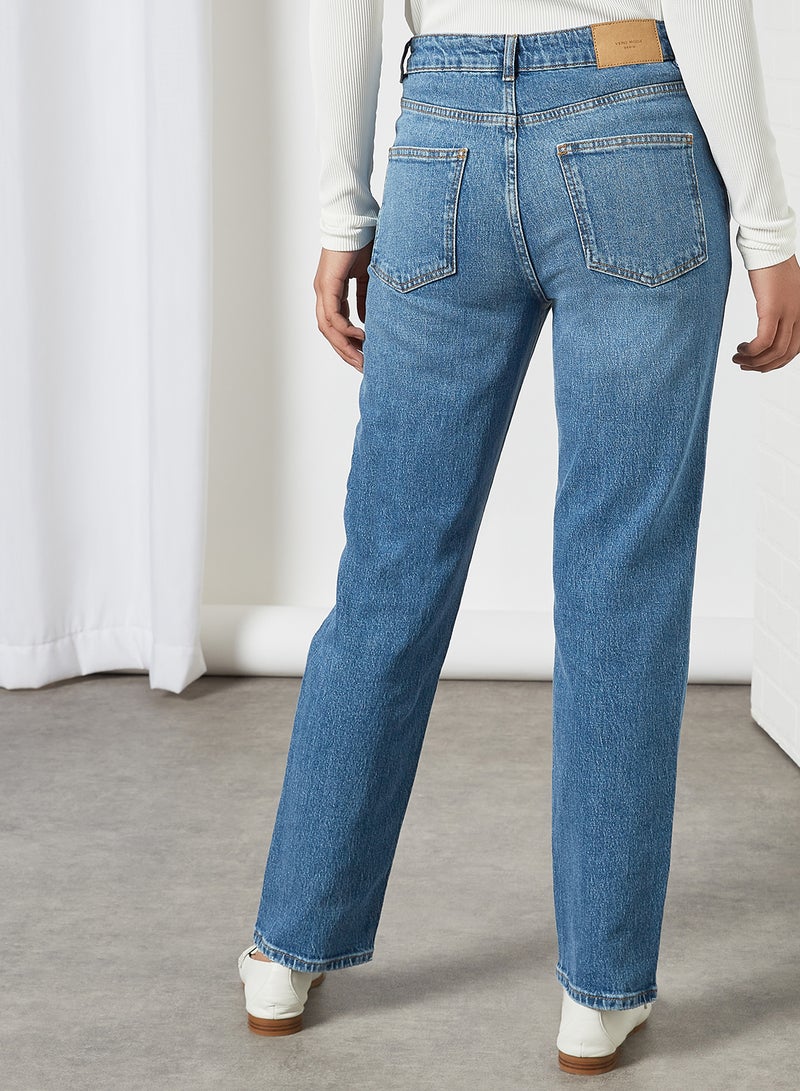 Straight Jeans Medium Blue Denim