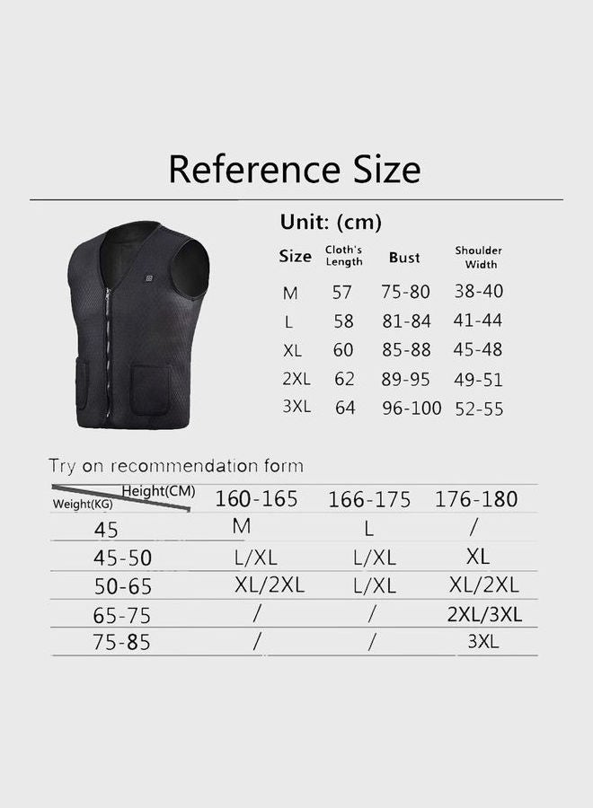 Electric USB Heated Warm Vest Black