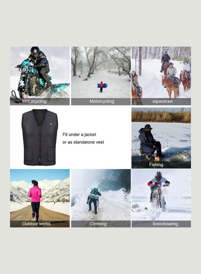 Electric USB Heated Warm Vest Black