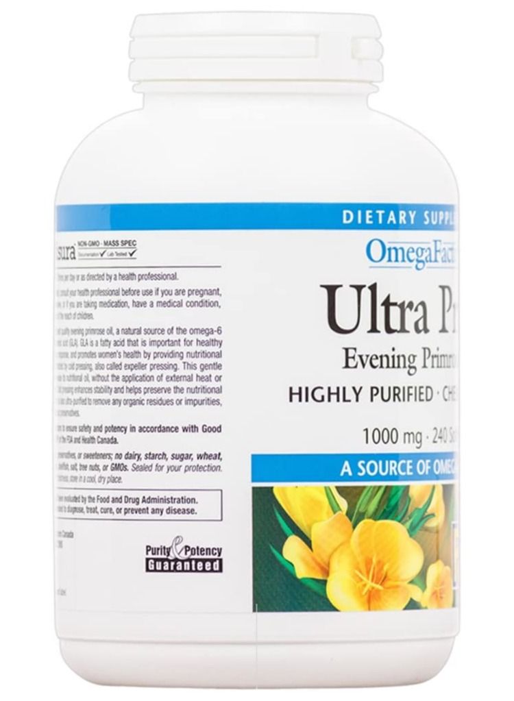 Omega Factors by Natural Factors, Ultra Prim Evening Primrose Oil, Promotes Women's and Immune Health with Omega-6 GLA, 90 softgels