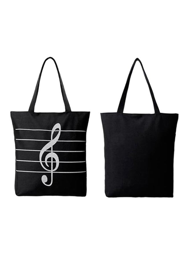 Shopper Musical Tote Bag Black/White