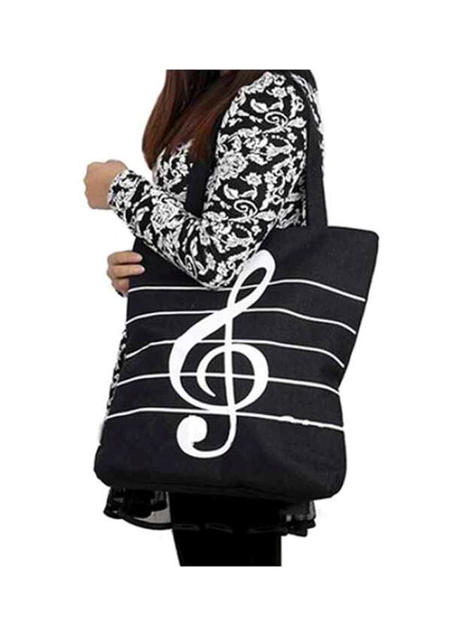 Shopper Musical Tote Bag Black/White