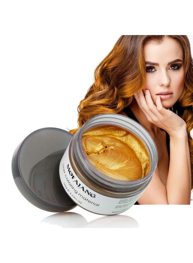 Hair Coloring Dye Wax Orange Gold Instant Hair Wax Temporary Hairstyle Cream 4.23 Oz Hair Pomades Natural Hairstyle Wax For Men And Women Party Cosplay