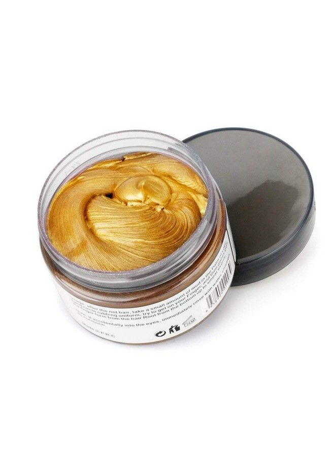 Hair Coloring Dye Wax Orange Gold Instant Hair Wax Temporary Hairstyle Cream 4.23 Oz Hair Pomades Natural Hairstyle Wax For Men And Women Party Cosplay