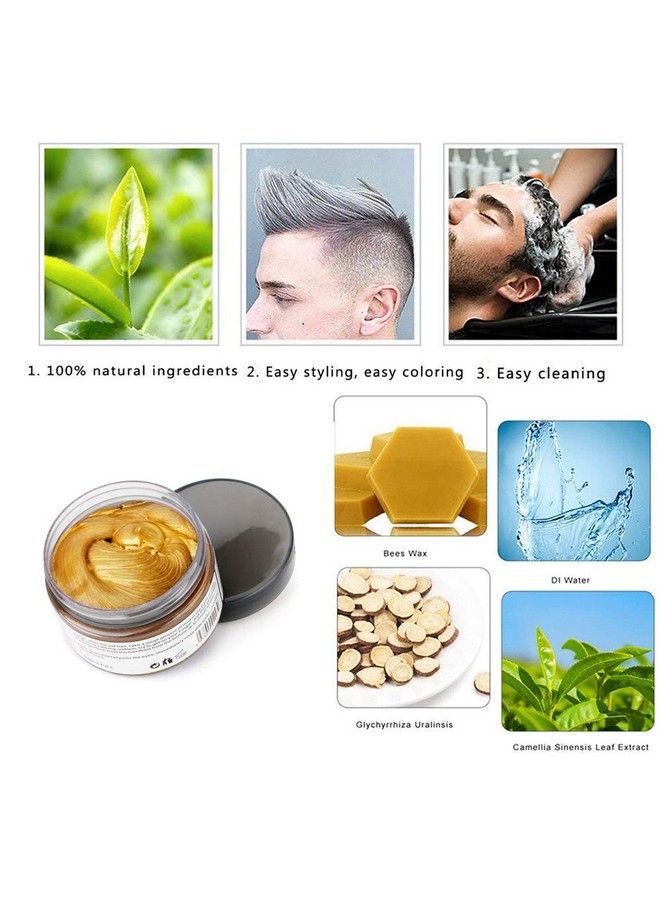 Hair Coloring Dye Wax Orange Gold Instant Hair Wax Temporary Hairstyle Cream 4.23 Oz Hair Pomades Natural Hairstyle Wax For Men And Women Party Cosplay