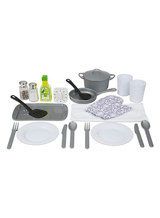 22Piece Play Kitchen Accessories Set Utensils Pot Pans And More