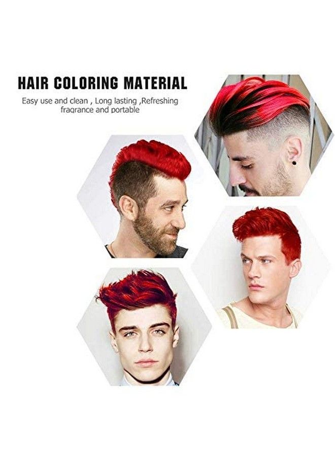 Hair Wax Color Styling Cream Mud Natural Hairstyle Color Pomade Washable Temporary Red