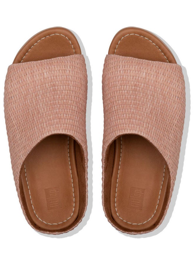 Imogen Basket Weave Raffla Slip-On Wedge Heeled Sandals Soft Pink