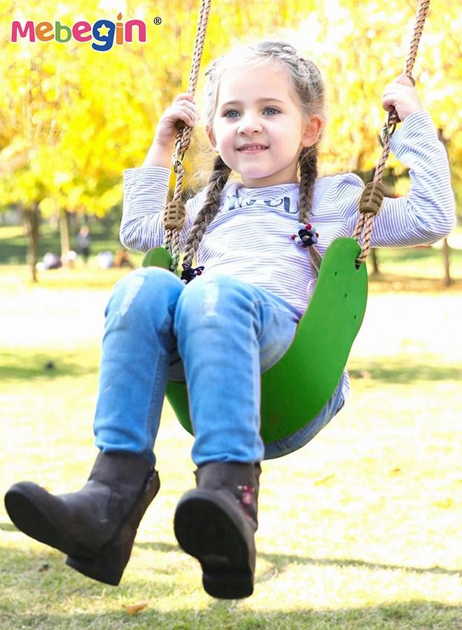 Child Swing Seat, Hanging Tree Swing Seat with Snap Hooks, Adjustable Rope Swings, Safe Non-slip Swing Set for Kids and Adults, Easy to Disassemble and Assemble, for Garden, Yard, Indoor and Outdoor, Maximum Load 200kg