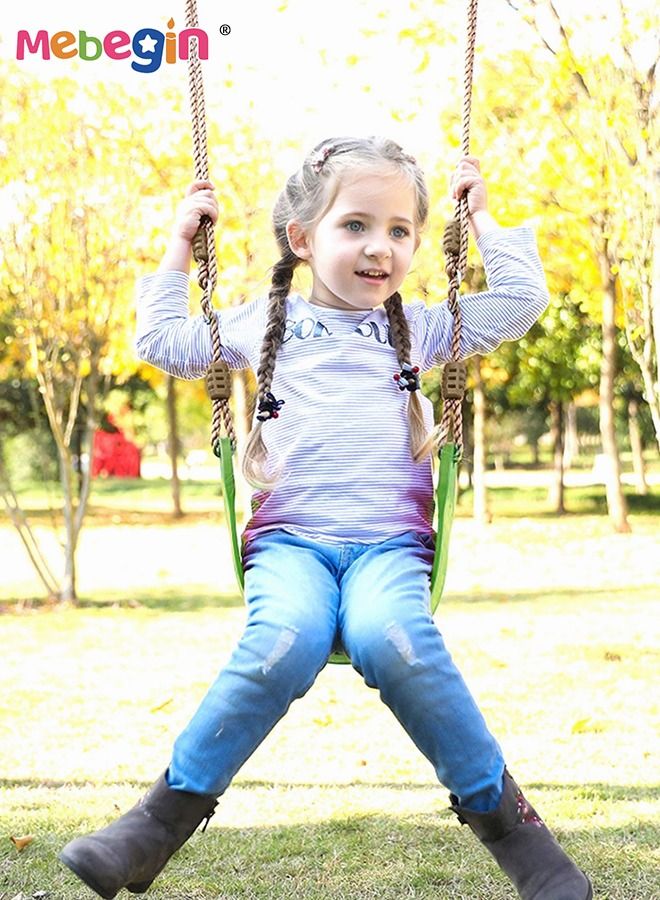 Child Swing Seat, Hanging Tree Swing Seat with Snap Hooks, Adjustable Rope Swings, Safe Non-slip Swing Set for Kids and Adults, Easy to Disassemble and Assemble, for Garden, Yard, Indoor and Outdoor, Maximum Load 200kg
