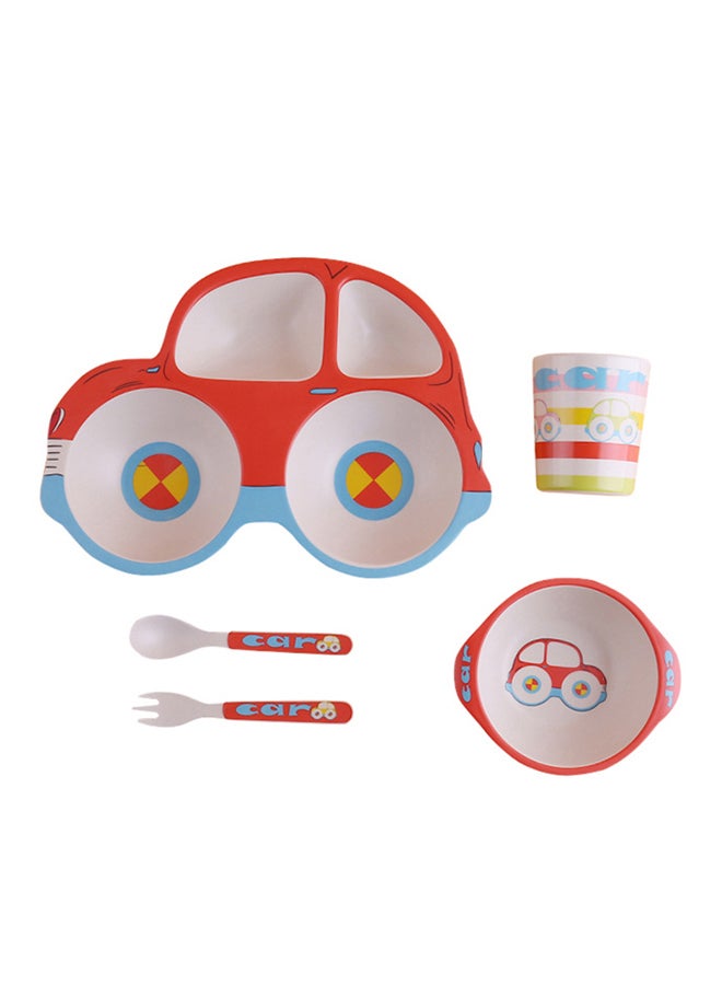 5 Piece Bright Colors and Lovely Animal Shape Car Shaped Dinnerware Set