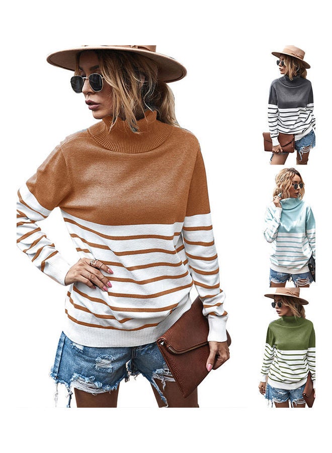 Stripes Kinitted Sweater Sky Blue/White