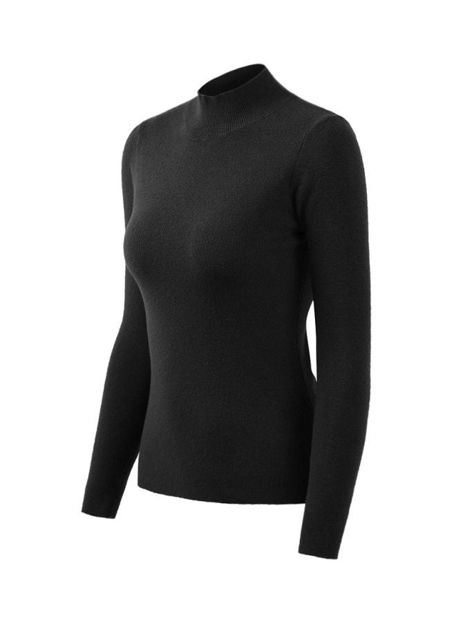 Solid Knitted Sweater Black