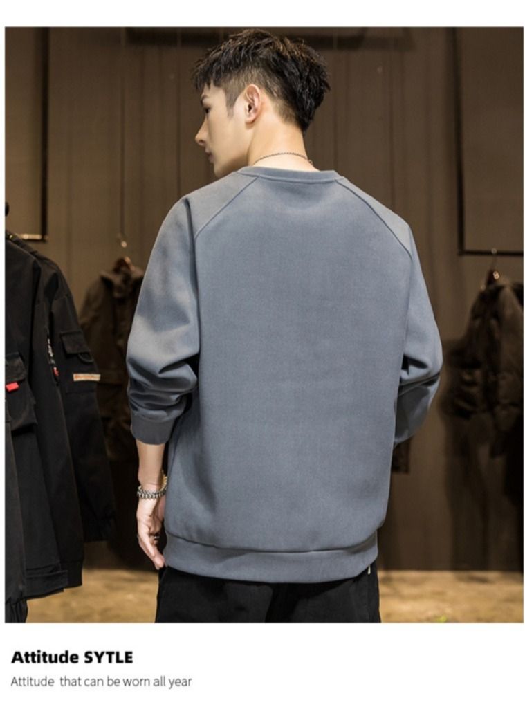 Men's Long Sleeve T-Shirt Spring And Autumn Round Neck Hoodie New Fashion Bottoming