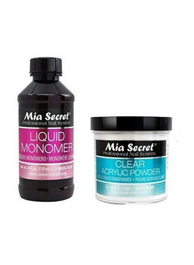 4Oz Liquid Monomer + 4Oz Clear Acrylic Powder Nail Art System